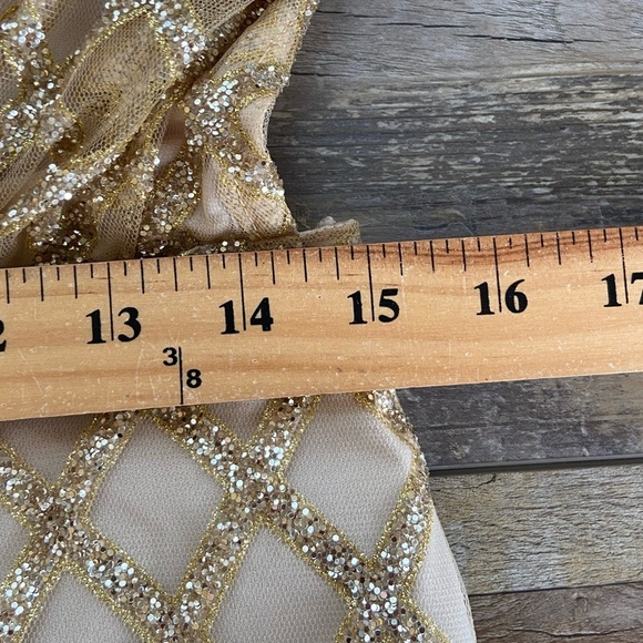 L' Atiste By Amy Glitter Sequin Gold Short Jumpsuit Size L Party Sexy Dance - Picture 5 of 9